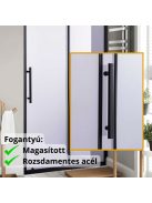 Stuxi Nizza Black 100/110/120/130/140 cm széles toló zuhanyajtó 6 mm vastag vízlepergető biztonsági üveggel, fekete elemekkel, 200 cm magas