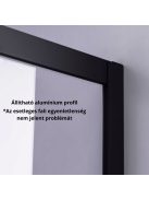 Stuxi Nizza Black 110 cm széles toló zuhanyajtó 6 mm vastag vízlepergető biztonsági üveggel, fekete elemekkel, 200 cm magas