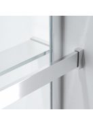 Stuxi Milano Plus Walk-in zuhanyfal, 110x200 cm, 8 mm vastag vízlepergető biztonsági üveggel, króm profillal, távtartóval, polccal és törölközőtartóval
