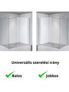 Stuxi Milano Kombi Walk-in zuhanyfal, 120x140 cm, 8 mm vastag vízlepergető biztonsági üveggel, 200 cm magas, króm