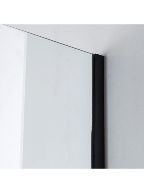 Stuxi Milano Easy Black Kombi Plus 1 Walk-in zuhanyfal, 120x120 cm, 8 mm vastag vízlepergető biztonsági üveggel, helytakarékos stabilizátorral, polccal