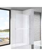 Stuxi Milano Easy Plus Walk-in zuhanyfal, 120x200 cm, 8 mm vastag vízlepergető üveggel, helytakarékos stabilizátorral, polccal, törölközőtartóval