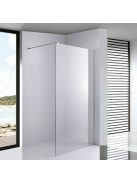 Stuxi Milano Walk-in zuhanyfal, 120x200 cm, 8 mm vastag vízlepergető biztonsági üveggel, króm profillal és távtartóval