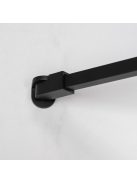 Stuxi Milano Easy Black Kombi Plus 2 Walk-in zuhanyfal, 130x130 cm, 8 mm vastag vízlepergető biztonsági üveggel, helytakarékos stabilizátorral, 2 polccal