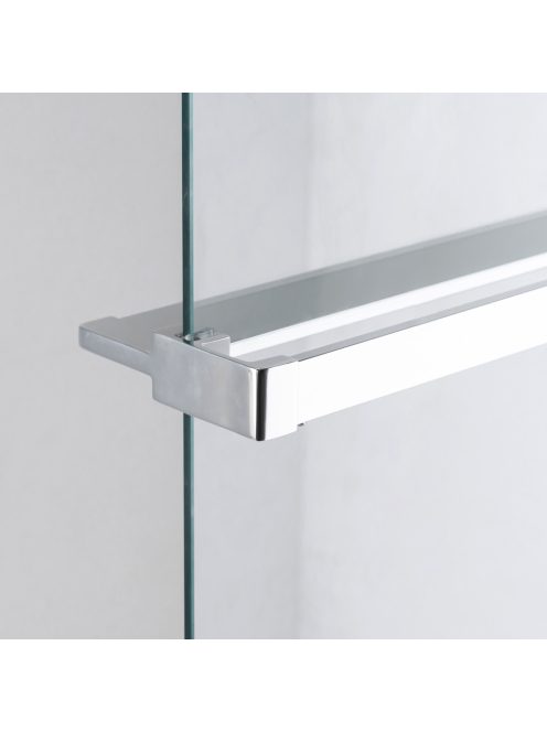 Stuxi Milano Easy Kombi Plus 2 Walk-in zuhanyfal, 130x90 cm, 8 mm vastag vízlepergető biztonsági üveggel, helytakarékos stabilizátorral, 2 polccal