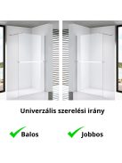 Stuxi Milano Plus Walk-in zuhanyfal, 130x200 cm, 8 mm vastag vízlepergető biztonsági üveggel, króm profillal, távtartóval, polccal és törölközőtartóval