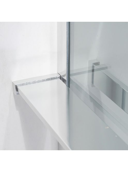 Stuxi Milano Easy Plus Walk-in zuhanyfal, 130x200 cm, 8 mm vastag vízlepergető üveggel, helytakarékos stabilizátorral, polccal, törölközőtartóval