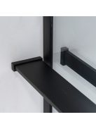 Stuxi Milano Easy Black Kombi Plus 2 Walk-in zuhanyfal, 140x140 cm, 8 mm vastag vízlepergető biztonsági üveggel, helytakarékos stabilizátorral, 2 polccal