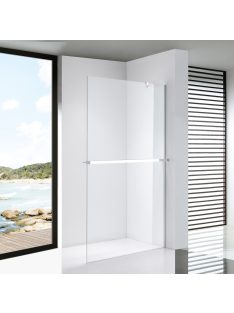   Stuxi Milano Easy Plus Walk-in zuhanyfal, 140x200 cm, 8 mm vastag vízlepergető üveggel, helytakarékos stabilizátorral, polccal, törölközőtartóval