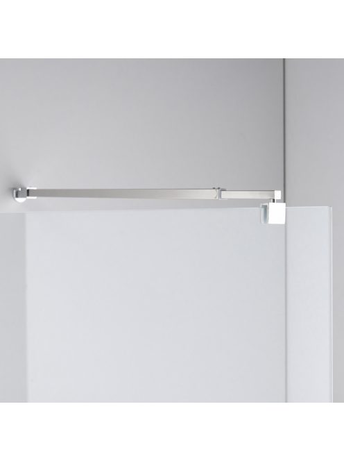 Stuxi Milano Light falsíkra szerelhető Walk-in zuhanyfal, 140x200 cm, 8 mm vastag vízlepergető biztonsági üveggel, két távtartóval