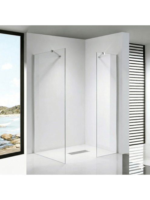 Stuxi Milano Easy Kombi Walk-in zuhanyfal, 70x120 cm, 8 mm vastag vízlepergető biztonsági üveggel, helytakarékos stabilizátorral