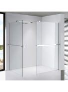 Stuxi Milano Kombi Plus 2 Walk-in zuhanyfal, 70x80 cm, 8 mm vastag vízlepergető biztonsági üveggel, 2 polccal és törölközőtartóval