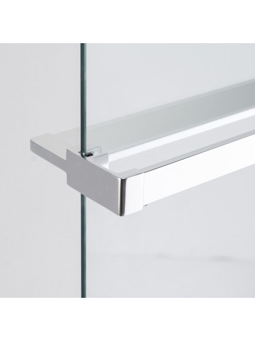 Stuxi Milano Easy Plus Walk-in zuhanyfal, 70x200 cm, 8 mm vastag vízlepergető üveggel, helytakarékos stabilizátorral, polccal, törölközőtartóval