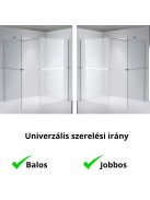 Stuxi Milano Kombi Plus 2 Walk-in zuhanyfal, 80x140 cm, 8 mm vastag vízlepergető biztonsági üveggel, 2 polccal és törölközőtartóval