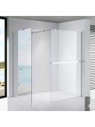 Stuxi Milano Easy Kombi Plus 1 Walk-in zuhanyfal, 80x140 cm, 8 mm vastag vízlepergető biztonsági üveggel, helytakarékos stabilizátorral, polccal