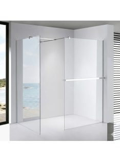   Stuxi Milano Kombi Plus 1 Walk-in zuhanyfal, 80x70 cm, 8 mm vastag vízlepergető biztonsági üveggel, polccal és törölközőtartóval