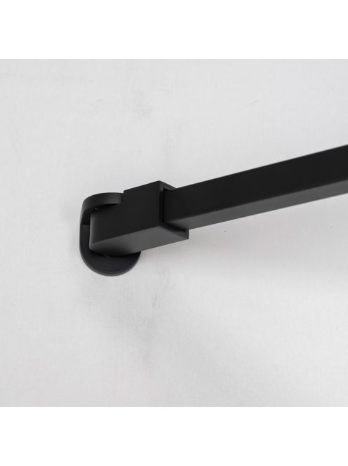 Stuxi Milano Easy Black Kombi Plus 2 Walk-in zuhanyfal, 80x70 cm, 8 mm vastag vízlepergető biztonsági üveggel, helytakarékos stabilizátorral, 2 polccal
