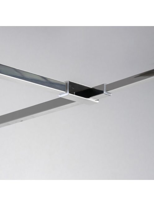 Stuxi Milano Kombi Plus 2 Walk-in zuhanyfal, 90x110 cm, 8 mm vastag vízlepergető biztonsági üveggel, 2 polccal és törölközőtartóval