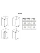 Stuxi Milano Easy Black Kombi Walk-in zuhanyfal, 90x90 cm, 8 mm vastag vízlepergető biztonsági üveggel, helytakarékos stabilizátorral