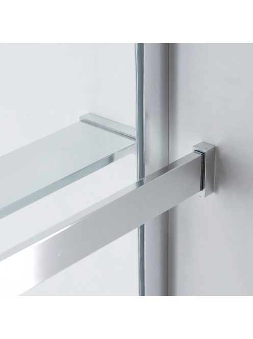 Stuxi Milano Easy Kombi Plus 1 Walk-in zuhanyfal, 90x70 cm, 8 mm vastag vízlepergető biztonsági üveggel, helytakarékos stabilizátorral, polccal