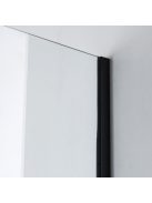 Stuxi Milano Easy Black Kombi Plus 1 Walk-in zuhanyfal, 90x80 cm, 8 mm vastag vízlepergető biztonsági üveggel, helytakarékos stabilizátorral, polccal
