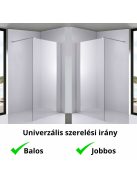 Stuxi Milano Walk-in zuhanyfal, 90x200 cm, 8 mm vastag vízlepergető biztonsági üveggel, króm profillal és távtartóval
