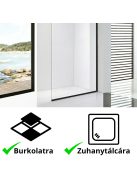 Stuxi Milano Easy Black Walk-in zuhanyfal, 110x200 cm, 8 mm vastag vízlepergető biztonsági üveggel, helytakarékos stabilizátorral