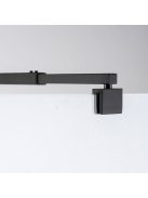 Stuxi Milano Light Black falsíkra szerelhető Walk-in zuhanyfal, 110x200 cm, 8 mm vastag vízlepergető biztonsági üveggel, két távtartóval