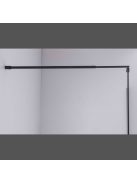 Stuxi Milano Black Walk-in zuhanyfal, 110x200 cm, 8 mm vastag vízlepergető biztonsági üveggel, fekete profillal és távtartóval