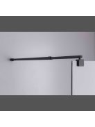 Stuxi Milano Black Walk-in zuhanyfal, 120x200 cm, 8 mm vastag vízlepergető biztonsági üveggel, fekete profillal és távtartóval