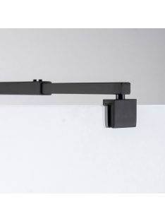   Stuxi Milano Light Black falsíkra szerelhető Walk-in zuhanyfal, 140x200 cm, 8 mm vastag vízlepergető biztonsági üveggel, két távtartóval