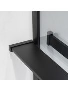 Stuxi Milano Easy Plus Black Walk-in zuhanyfal, 70x200 cm, 8 mm vastag vízlepergető üveggel, helytakarékos stabilizátorral, polccal, törölközőtartóval