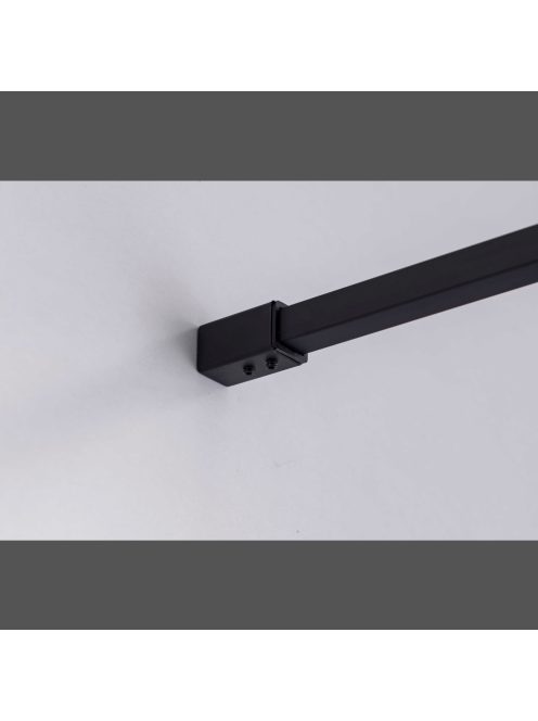 Stuxi Milano Black Walk-in zuhanyfal 8 mm vastag vízlepergető biztonsági üveggel, 200 cm magas, fekete profillal és távtartóval