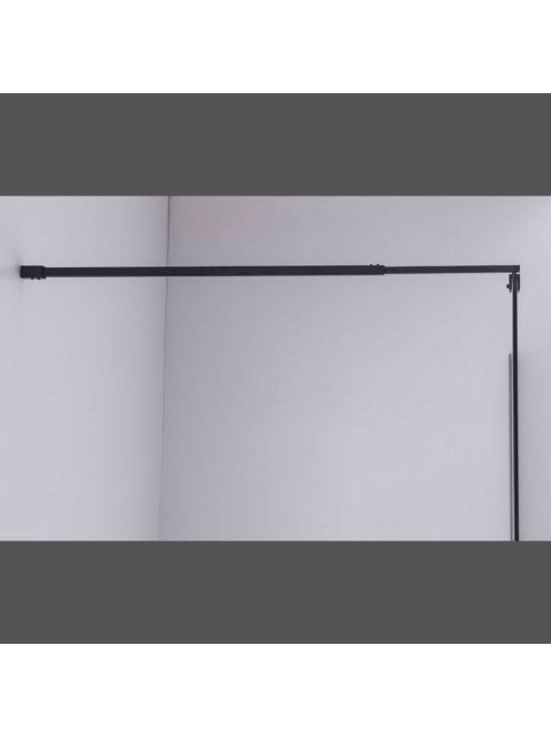 Stuxi Milano Black Walk-in zuhanyfal, 90x200 cm, 8 mm vastag vízlepergető biztonsági üveggel, fekete profillal és távtartóval