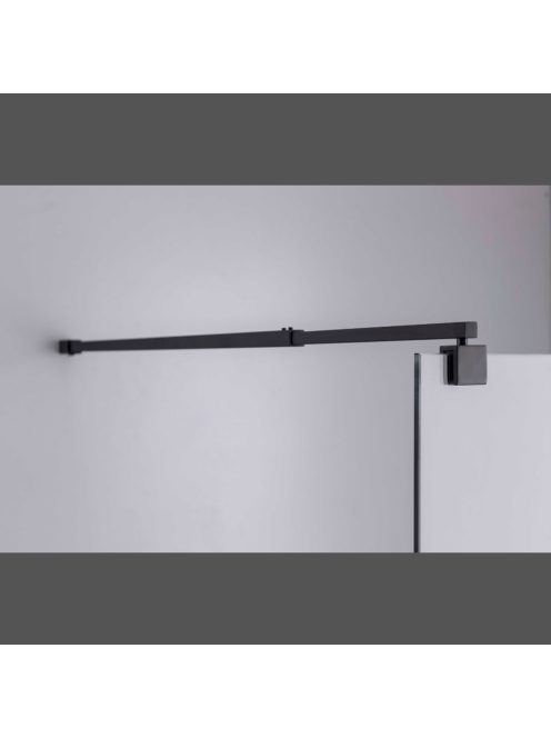Stuxi Milano Black Walk-in zuhanyfal, 90x200 cm, 8 mm vastag vízlepergető biztonsági üveggel, fekete profillal és távtartóval