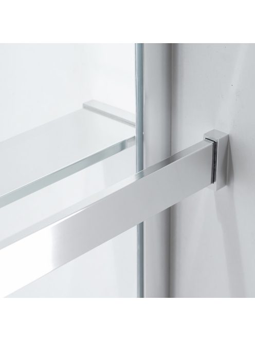 Stuxi Milano Gate Plus 2 falsíkra szerelhető, két oldalfalas walk-in zuhanyfal, 110x120 cm, 8 mm vastag vízlepergető biztonsági üveggel, helytakarékos sarokmerevítőkkel