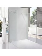 Stuxi Milano Gate falsíkra szerelhető, két oldalfalas walk-in zuhanyfal, 120x140 cm, 8 mm vastag vízlepergető biztonsági üveggel, helytakarékos sarokmerevítőkkel