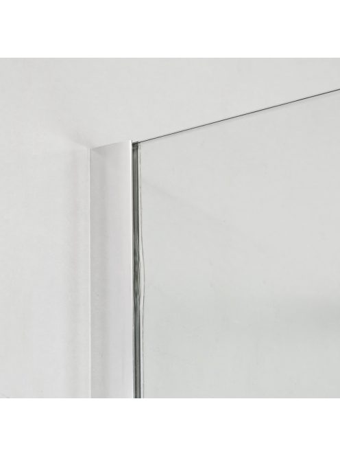 Stuxi Milano Gate Plus 1 falsíkra szerelhető, két oldalfalas walk-in zuhanyfal, 130x130 cm, 8 mm vastag vízlepergető biztonsági üveggel, helytakarékos sarokmerevítőkkel
