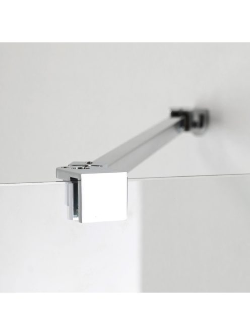 Stuxi Milano Gate falsíkra szerelhető, két oldalfalas walk-in zuhanyfal, 130x130 cm, 8 mm vastag vízlepergető biztonsági üveggel, helytakarékos sarokmerevítőkkel