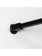 Stuxi Milano Gate Black falsíkra szerelhető, két oldalfalas walk-in zuhanyfal, 70x90 cm, 8 mm vastag vízlepergető biztonsági üveggel, helytakarékos sarokmerevítőkkel