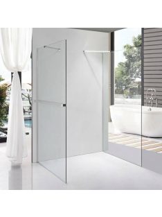   Stuxi Milano Gate Plus 1 falsíkra szerelhető, két oldalfalas walk-in zuhanyfal, 80x130 cm, 8 mm vastag vízlepergető biztonsági üveggel, helytakarékos sarokmerevítőkkel