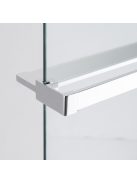 Stuxi Milano Gate Plus 2 falsíkra szerelhető, két oldalfalas walk-in zuhanyfal, 80x80 cm, 8 mm vastag vízlepergető biztonsági üveggel, helytakarékos sarokmerevítőkkel