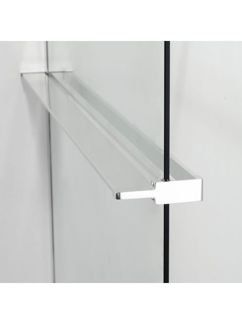 Stuxi Milano Gate Plus 1 falsíkra szerelhető, két oldalfalas walk-in zuhanyfal, 90x120 cm, 8 mm vastag vízlepergető biztonsági üveggel, helytakarékos sarokmerevítőkkel