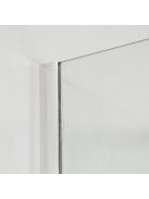 Stuxi Milano Gate Plus 1 falsíkra szerelhető, két oldalfalas walk-in zuhanyfal, 90x130 cm, 8 mm vastag vízlepergető biztonsági üveggel, helytakarékos sarokmerevítőkkel