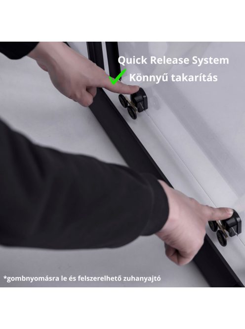 Stuxi Sydney Black 140 cm széles két tolóajtós zuhanyajtó 6 mm vastag vízlepergető biztonsági üveggel, fekete elemekkel, 200 cm magas