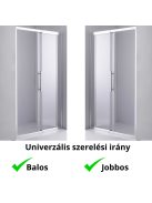 Stuxi Sydney 110 cm széles toló zuhanyajtó 6 mm vastag vízlepergető biztonsági üveggel, króm elemekkel, 200 cm magas