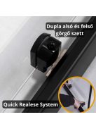 Stuxi Sydney Black 120 cm széles toló zuhanyajtó 6 mm vastag vízlepergető biztonsági üveggel, fekete elemekkel, 200 cm magas