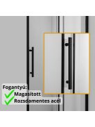 Stuxi Sydney Black 120 cm széles toló zuhanyajtó 6 mm vastag vízlepergető biztonsági üveggel, fekete elemekkel, 200 cm magas