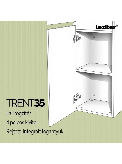 Trent függesztett oldal szekrény barna