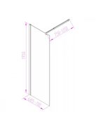 Walker 70x195 cm Walk in zuhanyfal